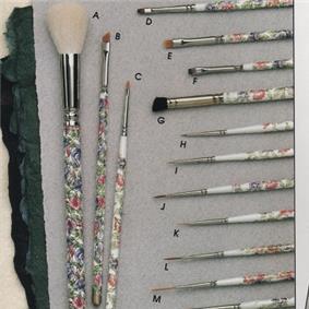 Dollmaking Brushes with Flowers