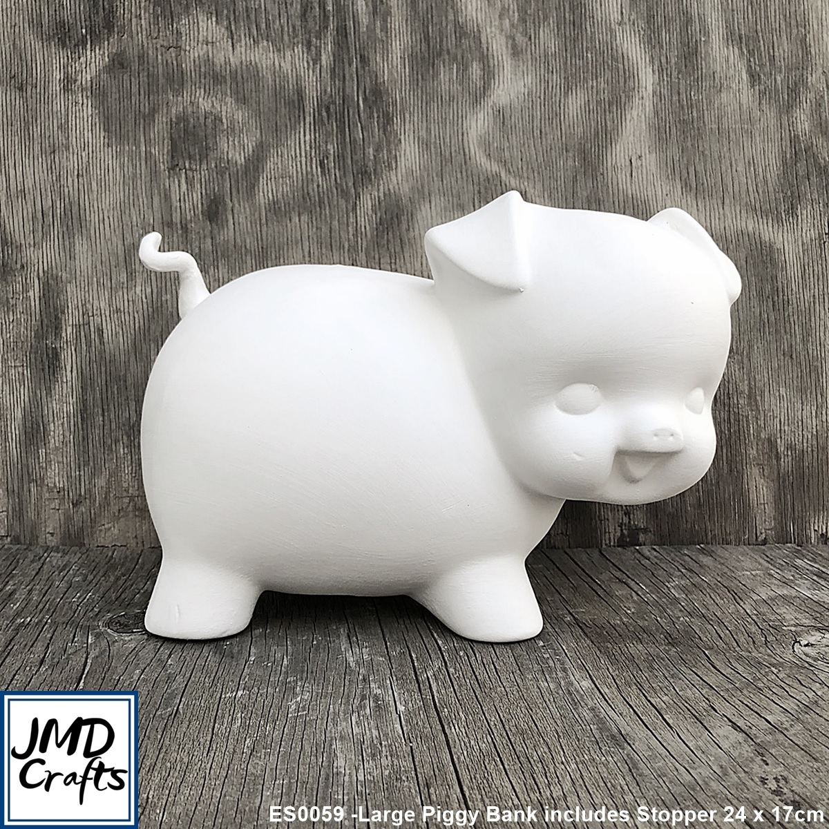 ES0059 Large Piggy Bank includes Stopper 24 x 17cm jmdcrafts