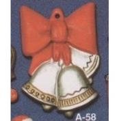 AA058-Christmas Bells with Bow 9cmH