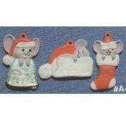 AA142ST-3 Tiny Mice Hanging Ornaments 4cmH