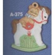 AA375-Teddy Bear on Rocking Horse 9cmH