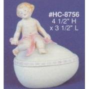 AHC8756-Egg Box with Cherub 11Hx9cmL