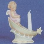 AHC9643-Angel in Boat Candle Holder 12cmH