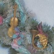 C1243B-Violin and Horn Christmas Musical Instruments 14cmL