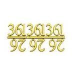 Clock Numerals, Arabic Gold, 4 Digits - 16mm
