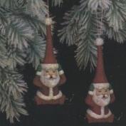 D1037- 2 Santa Bungee Jumper Hanging Ornaments 13cm
