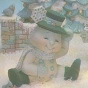 D1049-Snowman Sitting with Snowflake on Hat 17cm