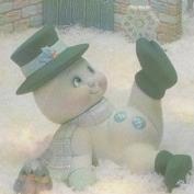 D1051-Snowman with Snowflake on Foot 13cm