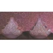 D1156- 3 Mini Lace Applique Baskets 8cm no cut out holes