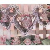 D1265- 3 Valentine Bear flower stick Ornaments 9cm