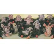 D1291- 3 Calico Ear Boy Bunnies 13cm