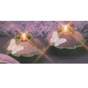 D1396- 2 Lilac's & Butterflies Candle Cups 14cm Wide