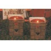 D1475- 2 Wicker Candle Cups 8cm(No Holes)