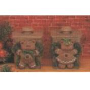 D1476- 2 Wicker Candle Cups with Lids 8cmH (Bears not included)