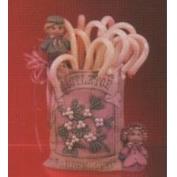 D1574-Mistletoe Spoon Holder Seed Packet with Boy & Girl 15cmH