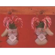 D1579- 2 Mitten Candy Cane Carriers 13cmH