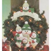 D1593ST-Let It Snow Snowman Banner 28cmW & Wreath Accent 25cmW