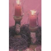 D1618- 2 Homespun Spool Candleholders 13cmH