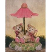 D1646ST-Parasol Pal Bears with Rod, Base & Daisy Top 22cm Tall