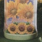 D1651 -Sunflowers on D1634 Sachet Packet Stand 13cm Wide