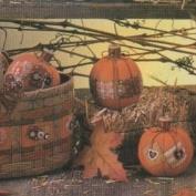 D1666- 3 Homespun Pumpkins 9cmH