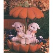 D1679ST-Parasol Pal Ghost with Brass Rod, Bat,Pumpkin Base & Parasol 21cmW x 22cm H