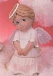 D1695B-Large Sweet Tot Angel with Pony Tail, Poisettia Gown & Wings 23cmW