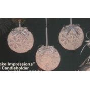 D1808- 3 Snowflake Impressions Hanging Xmas Tree Ornaments 8cm