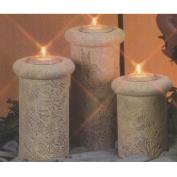 D1834ST- 3 Meadow Impressions Candle Holders with Candle Cups 15,23 & 28cm