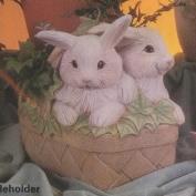 D1839-Basket with Bunnies Planter 23cm Tall