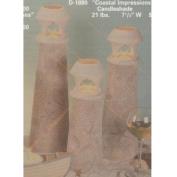 D1874ST-3 Coastal Impressions Candle Holders with Lighthouse Candle Cups 35, 41 & 46cm
