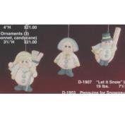 D1906ST-3 Hanging Snowfolk Ornaments 10cm