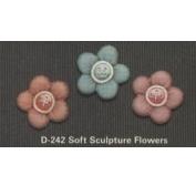 D242-3 Soft Sculpture Flower Magnets 7cm