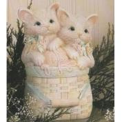 D643- Cotton Wool or Sewing Basket with Kitten Lid 27cmH