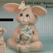 D655- Bunny Money Box with Stopper 23cmH