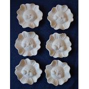 D981A -6 Flower Faces Flat Backed 8cm