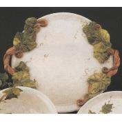 DM1231-Pottery Platter with Vine Handles 32cmW