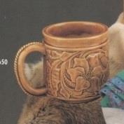 DM1650-Tooled Leather Mug 10cmH x 15cmW