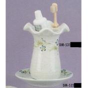 DM531B-Pottery Pieces - Toothbrush Holder 15cmT & DM532B -Saucer 15cmW