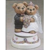 G2932-Bride Groom Bears with Base 13cmH