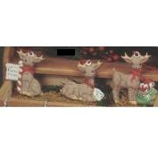 K1119- 3 Reindeer Hanging Ornaments 9cm