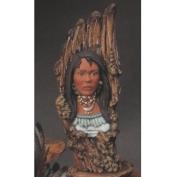 K2283-Wood Carved Indian Maiden 38cm