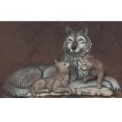 K2527B-Large Wolf 42cm with Laying & Standing Pup