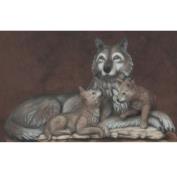 K2527B-Large Wolf 42cm with Laying & Standing Pup