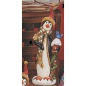 K2823-Oak Knob Penguin with Birdhouse 25cm