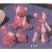 S1107ST - 3 Soft Sculpture Teddy Bears 8cm