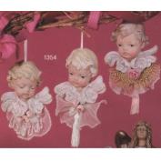 S1354- 3 Cherub Face & Wings Hanging Ornaments 8cm