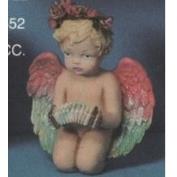 S2552 -Kneeling Cherub Playing the Accordian 17cm