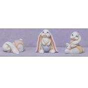 S1818ST - 3 Small Diaper Lop Bunnies 8cm