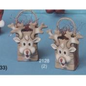 S2128- 2 Mini Reindeer Bags 8cm